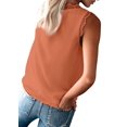 thumbnail image 3 of Camiseta de Tirantes Holgada Sin Mangas con Cuello en V y Encaje de Pestañas de Verano, Color Naranja, Talla S, 3 of 9