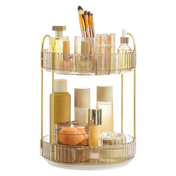SONGMICS Organizador de Maquillaje Giratorio de 2 Niveles 360° Rotación