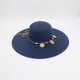 thumbnail image 1 of Sombrero de Playa Con Conchitas Para Mujer Ala Ancha 42 cm azul 42 cm, 1 of 6