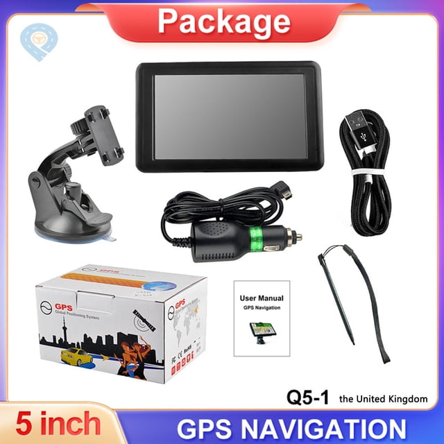 Navegador GPS británico para coche y camión, dispositivo GPS de 5 pulgadas, 8 GB + 128 MB, sistema de navegación para coche y camión con pantalla de mapa, transmisor FM, DVR para vehículo.