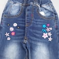 thumbnail image 4 of Pantalones Vaqueros Bordados de Uso Diario Para Niña Pequeña, KIDSCOOL SPACE, 5-6 años, 4 of 6