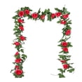 thumbnail image 2 of Adorno de pared de 2 piezas con rosas artificiales de 10 cabezas, ideal para San Valentín. Jarrones de cristal decorativos para dormitorio o sala de estar. Marco metálico. 230 cm (90,55, 2 of 8