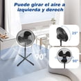 thumbnail image 3 of Aigostar Ventilador de Pedestal 16", Silencioso, 3 Aspas, 3 Velocidades, Oscilación de 90°, Altura Ajustable, Cabezal Inclinable, Color Negro, Ideal para Dormitorio, Sala y Oficina, 3 of 7