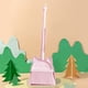 thumbnail image 5 of Juego de escoba y recogedor para niños | Herramientas de limpieza para niños con cabezal giratorio y peine incorporado | Escoba de juguete para bebés y niños | Morado, verde y beige, 5 of 6