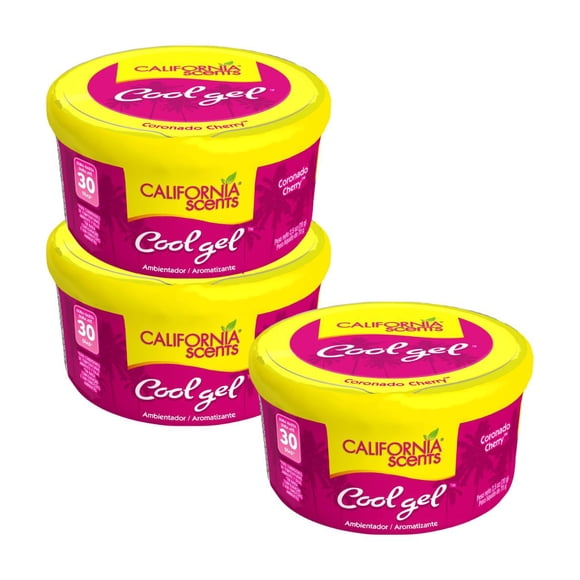 Kit Aromatizantes Gel Auto California Scents Cherry 30 Días 3 pzs