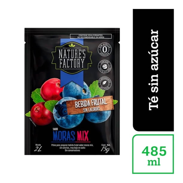 Imagen 2 de Polvo para preparar bebida Nature's Factory frutal sabor moras mix sin calorías 15 g
