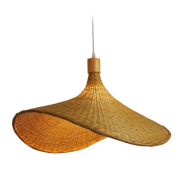 Lámpara de tejado Sombrero de Mimbre Pantalla 30cm -Bombilla No Incluida Tejido