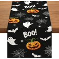 thumbnail image 1 of Camino de mesa de Halloween de 14×84", Camino de mesa de calabaza fantasma, Decoración de Halloween, 1 of 6