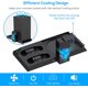 thumbnail image 4 of YUANHOT Soporte de refrigeración, estación de carga con batería recargable 1400 mAh y puertos de cargador (no compatible con Xbox One X/S) - Negro, 4 of 4
