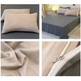 thumbnail image 4 of Juego de cama de 4 piezas para dormitorios | Poliéster suave lavado | Tamaños individual y matrimonial | Diseño reversible | Incluye funda nórdica, sábana ajustable y 2 fundas de almohada, 4 of 6
