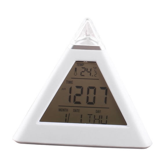 Reloj despertador piramidal de 7 colore función de repetición, reloj de escritorio de decoración para regalo durmientes pesados Sunnimix Reloj de alarma digital
