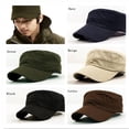thumbnail image 2 of Zhuge Gorra de béisbol clásica de sarga con parte superior plana ajustable unisex, gorra militar de cadete de 22 a 23,6 pulgadas (negra), 2 of 4