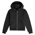 thumbnail image 4 of Sudadera de manga larga con cuello redondo y media cremallera para niñas de 5 a 14 años, sudadera corta de felpa suave y ligera con bolsillo, como se muestra en la imagen, de 5 a 13 años., 4 of 4