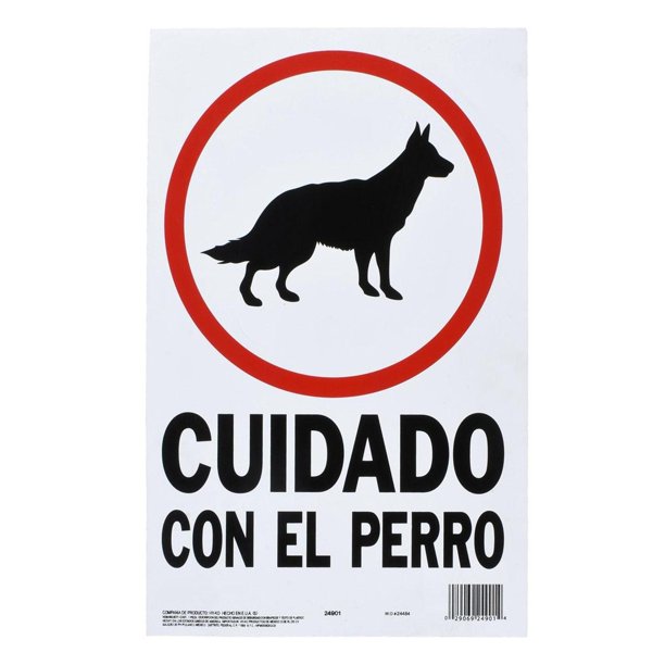 Letrero Cuidado Con El Perro Hy-Ko Blanco 35.3X22.5 Cm | Bodega Aurrera