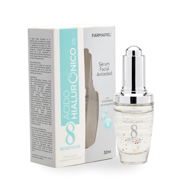 Farmapiel Sérum Ácido Hialurónico 30g | Suero Rejuvenecedor con Vitaminas A+C+E | Hidratación Profun