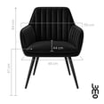 thumbnail image 3 of Set de 2 Sillas Terciopelo con Descansa Brazos para Comedor negro, 3 of 7