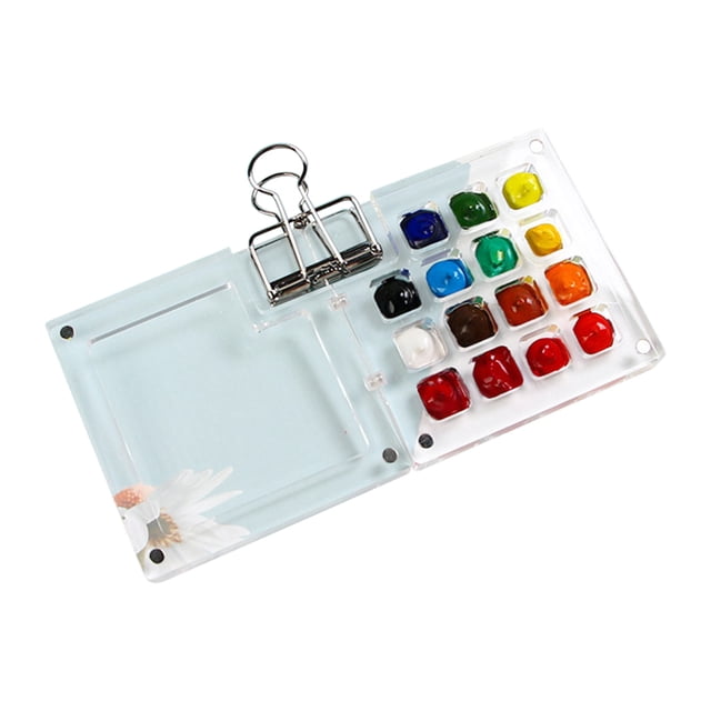 Portable Mini Acrylic Watercolor 8/15 Removable Watercolor Paint With Metal Clip Unique Gifts For Artists