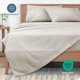 thumbnail image 4 of Juego de sábanas ultra suaves Bare Home Colección Premium 1800 3 piezas tamaño Twin XL raya diplomática piedra/blanco, 4 of 7