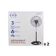 thumbnail image 2 of 2 Piezas Ventilador de piso 16 Pulgadas 3 Aspas de Metal 65W 3 Velocidades Pedestal Altura Ajustable Amplia oscilación, 2 of 6