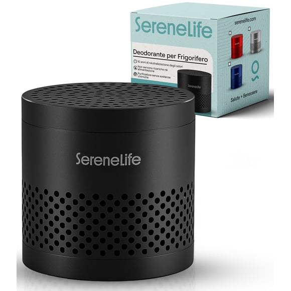Desodorizante Multiuso para Refrigerador de Acero Inoxidable SereneLife Eliminador de Olores Reutilizable para Nevera, Congelador, Clóset, Auto, Duración de Hasta 10 Años