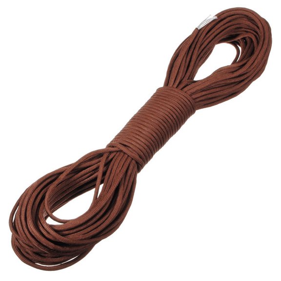 Cuerda de paracaídas Paracord de 7 hilos, tipo III, 31 m/100 pies, 550 lb (marrón)