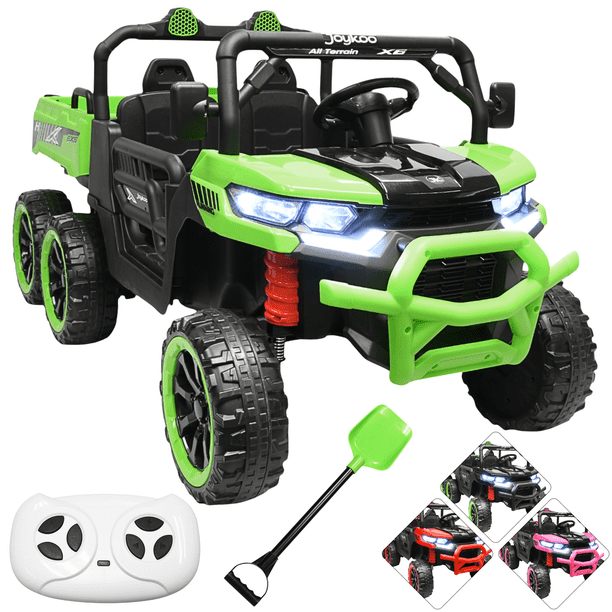 Montable Eléctrico para Niños Tractor 6x6 Caja de Vuelco Atomática Luz y Sonido Bluetooth 12v - Verde
