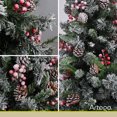 thumbnail image 3 of Árbol De Navidad Nevado Premium * Con Berries Y Piñas * Arizona Cypress De 2.2m De Alto Artego Thin Flocked Nevado Pino Artificial Frondoso + Maleta Transportadora Christmas Tree Decoración Navideña, 3 of 7