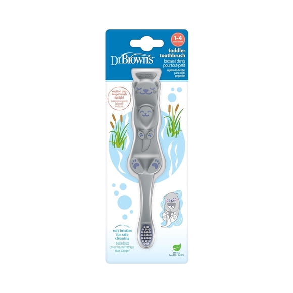 Cepillo de dientes Dr. Brown's Otter para niños pequeños, cerdas suaves de 1 a 4 años