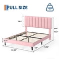 thumbnail image 2 of Yeshouse Estructura de cama matrimonial, cama plataforma tapizada en terciopelo con cabecero capitoné ajustable, no requiere somier, fácil montaje, rosa, 2 of 8