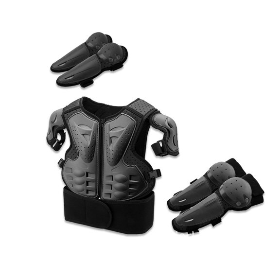 Greeniant Armadura de cuerpo completo, traje de Motocross, equipo de protección para moto de cross, esquí, cofre, columna vertebral, codera, Ropa Deportiva, Zapatos Negro S