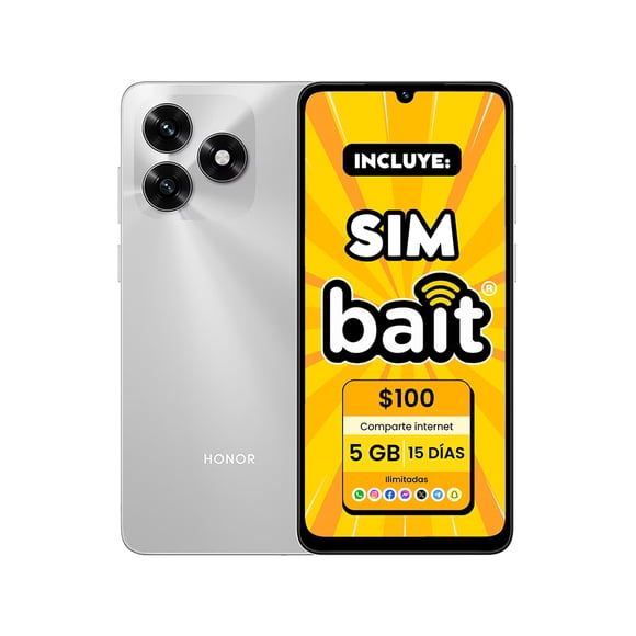 Honor X5C 4+128GB plata más chip BAIT de regalo