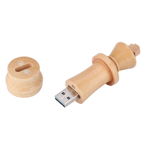 Unidad flash USB 2.0 de almacenamiento de datos con forma de ajedrez de madera, compatible con USB 1.1 (32 GB)