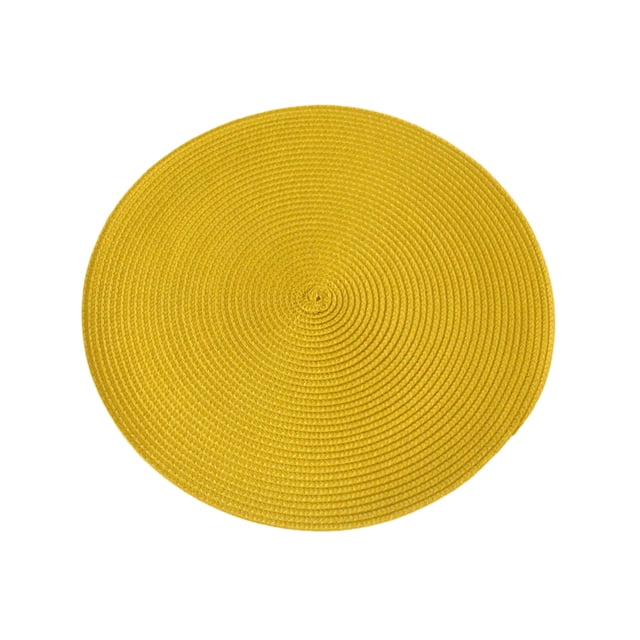 Manteles individuales Advancent redondos resistentes y duraderos color amarillo 38 cm