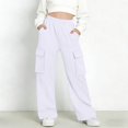 thumbnail image 1 of Pantalones de pana para niñas, cintura elástica, corte holgado, cordón ajustable, bolsillos, pantalones casuales para niñas con pana de mezcla de algodón de textura suave, tallas de 5-6 a 14-15 años., 1 of 5