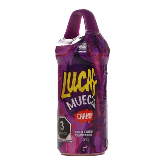 Paleta de caramelo Lucas Muecas sabor chamoy con chile en polvo 24 g