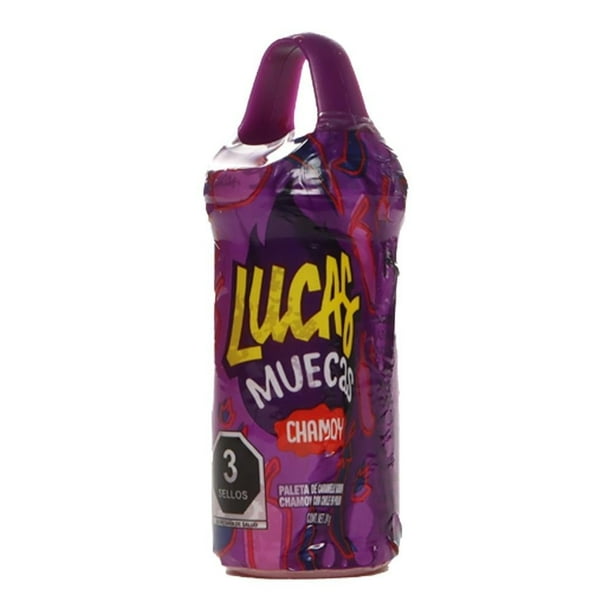 Paleta de caramelo Lucas Muecas sabor chamoy con chile en polvo 24 g