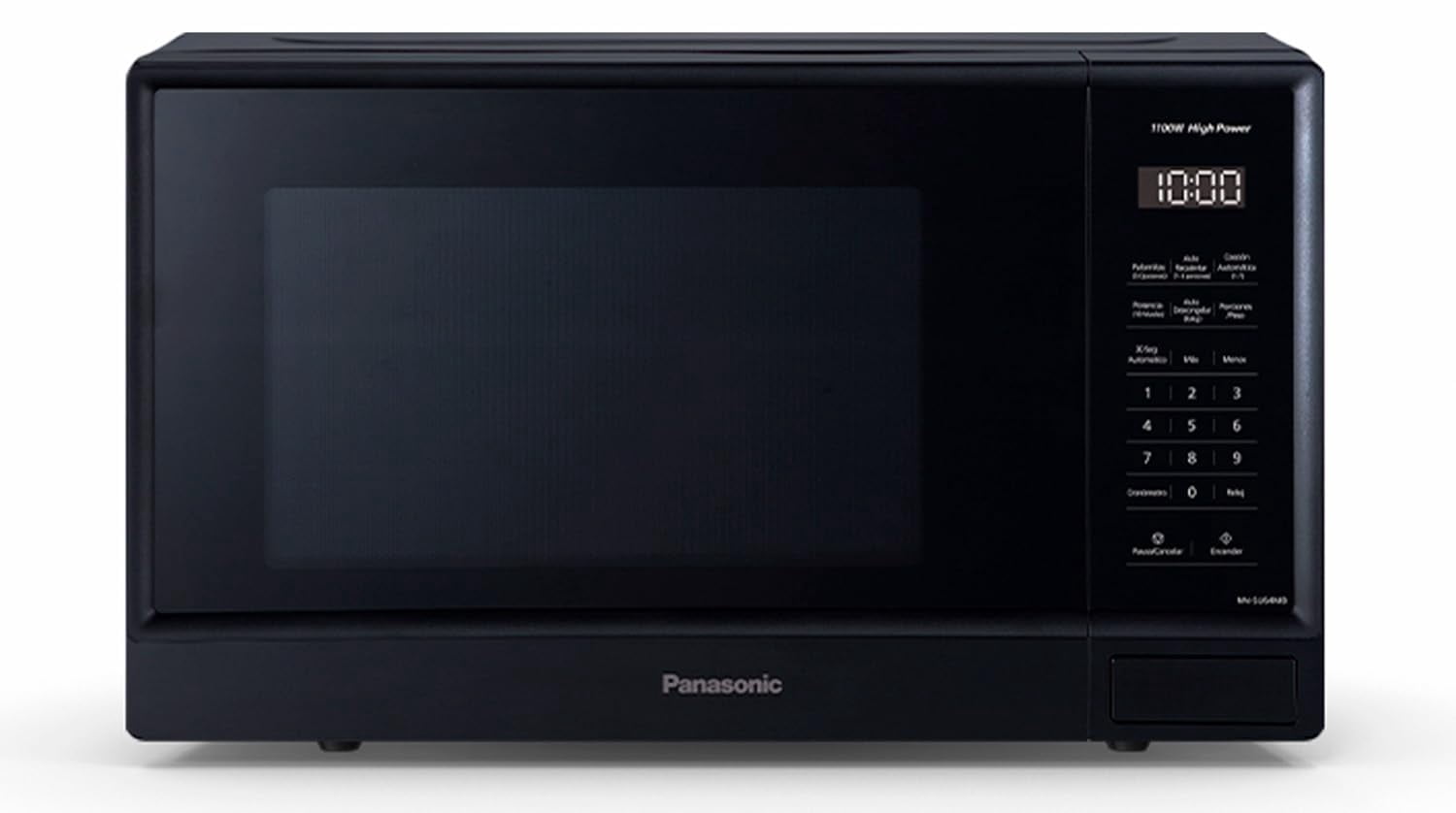 Horno de Microondas Panasonic modelo NN-SU64MBRUH color Negro, 36L, diseño minimalista, 10 Niveles de potencia con 1,100W, 7 Menús de cocción automática