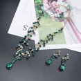 thumbnail image 4 of 1 juego de collar y pendientes de moda, joyería de diamantes de imitación para novia, accesorios para vestido de novia para mujer (verde), 4 of 7