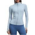thumbnail image 3 of TaTaai Ladies Slim Fit Yoga Sports Jacket Fashion Nude Feeling Tight Fitness Outerwear for Running Training Workout Gym Daily Wear Gift, 3 of 8