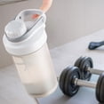 thumbnail image 1 of Protein Shaker Bottle 500ml 17oz | Portable Sports Wobble Cup for Fitness | Leak Proof Flip Top Lid | Mixing Ball & Powder Box | Non-Slip Grip | Food Grade Plastic | Gray | 18x6.5cm, 1 of 7