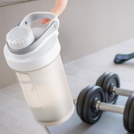 Protein Shaker Bottle 500ml 17oz | Portable Sports Wobble Cup for Fitness | Leak Proof Flip Top Lid | Mixing Ball & Powder Box | Non-Slip Grip | Food Grade Plastic | Gray | 18x6.5cm