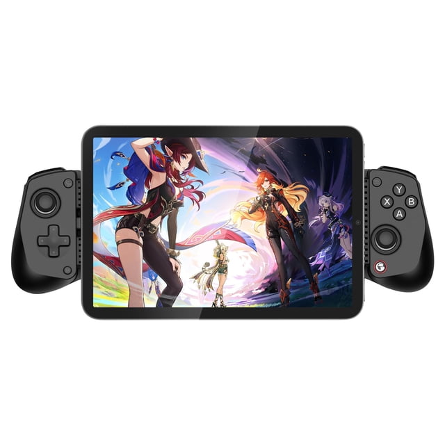 Controlador de juegos GameSir X5 Lite para Android y iPhone USB-C negro, vista frontal con pantalla sujetada entre dos módulos de mando extraíbles; diseño ergonómico y ligero con joysticks asimétricos, cruceta, botones ABXY, gatillos de membrana acolchados, superficies texturizadas y puerto USB-C visible para conexión estable y carga pasante; ideal como mando móvil para juegos en la nube y streaming.
