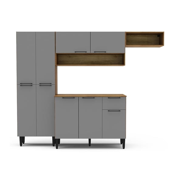 Cocina Integral Estandar de 2.32 cm Gris con Café Mobi