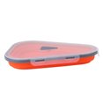 thumbnail image 2 of Contenedor de almacenamiento de pizza expandible reutilizable con 5 bandejas para microondas Caja de pizza de silicona ajustable Naranja, 2 of 12