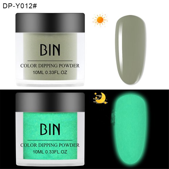 Polvo para uñas BIN, polvo luminoso para uñas, 10 ml, polvo humectante, polvo de inmersión, polvo para uñas, chips para uñas