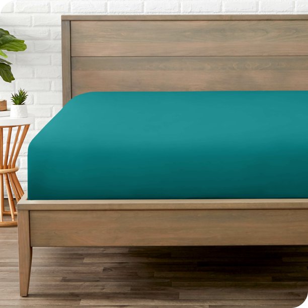 Bare Home Sábana Ajustable de Lujo Colección 1800, Ultra Suave, Bolsillo Profundo, Tamaño Queen, Color Esmeralda