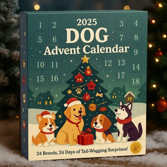 Calendario de Adviento para Perros 2025, Juguetes Navideños para Perros, 24 Piezas, Calendario de Cuenta Regresiva Navideño, Regalo