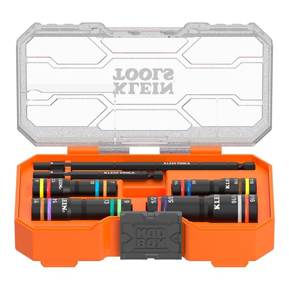 Juego de enchufes Klein Tools 654QS KNECT Quad, 16 tamaños y 4 enchufes