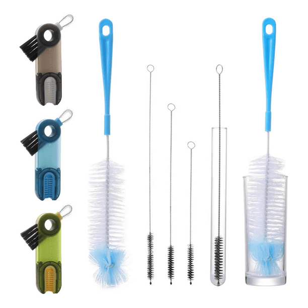 Set De Limpiadores De Cepillos Para Botellas, Paquete De 7 Xtellar plateado