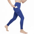 thumbnail image 1 of Amzcrzy Leggings Yoga Niñas 4 A 13 Años Cintura Alta Deportivos Cómodos Elásticos Control Abdomen Suaves Tacto Agradable Con Bolsillos Correr Ejercicio Azul, 1 of 9